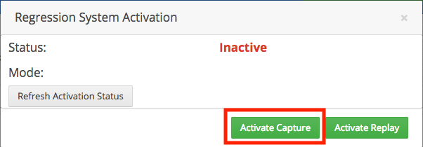 Regression System Activation, currently inactive