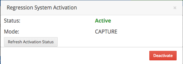 Regression System Activation, Capture is active