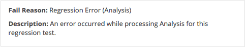 Regression Error Fail Reason