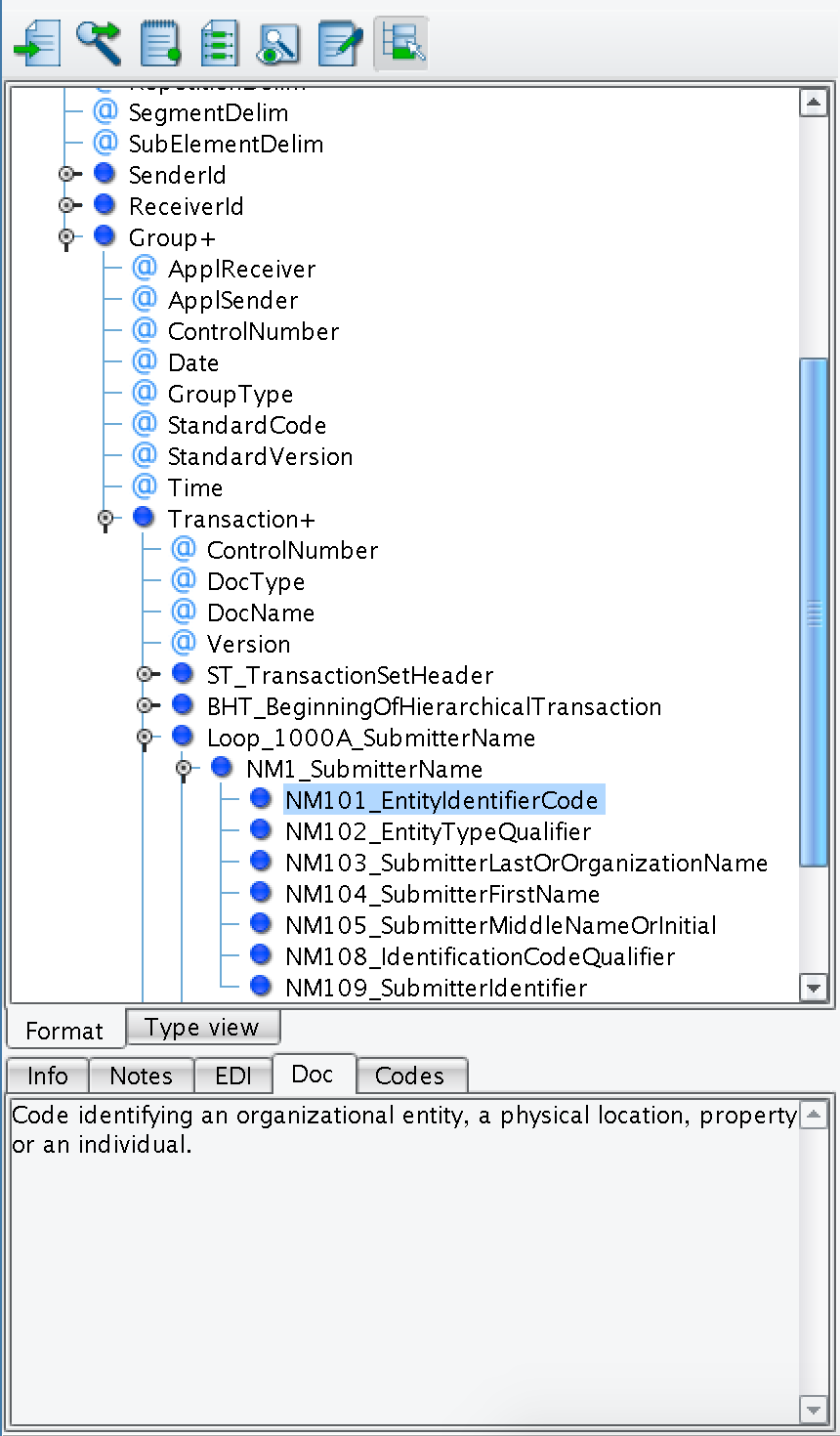 Enhanced EDI field documentation example.