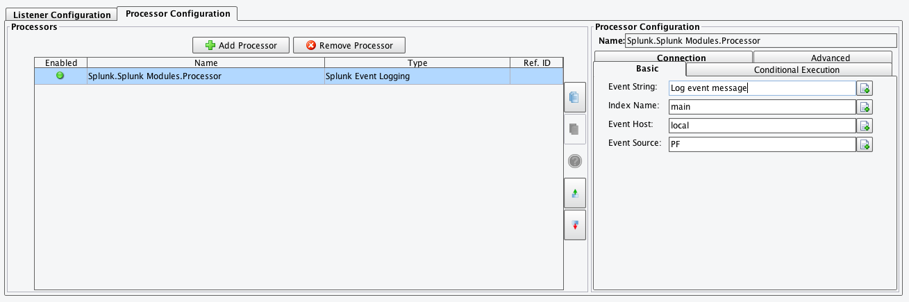 Splunk Event Logging Processor