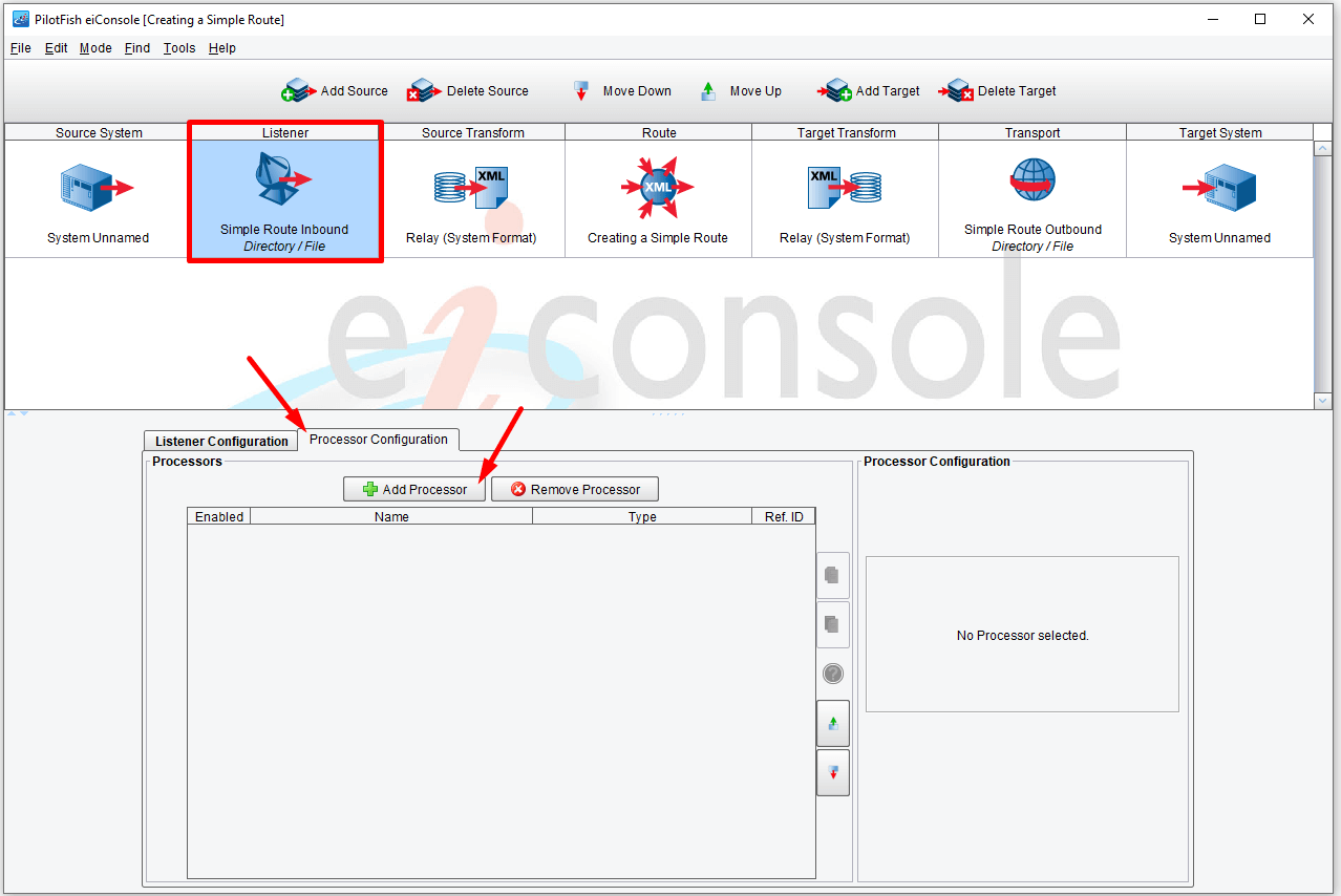 Add a Processor to Data Received in the Route or Interface