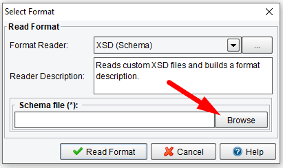 Read the data target format from an XML Schema file.