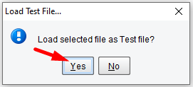 Option to load the selected data file as a test file.