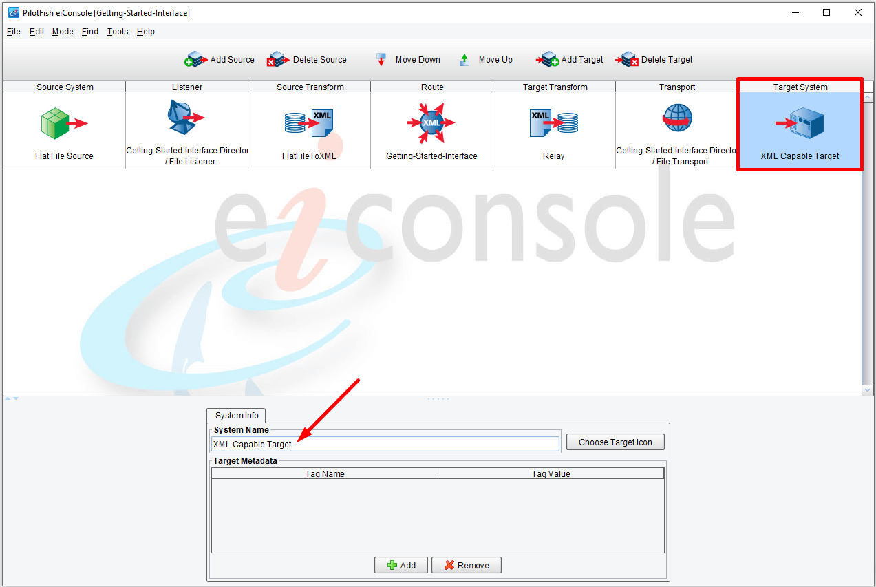 Add Target System Icon & Description to Route