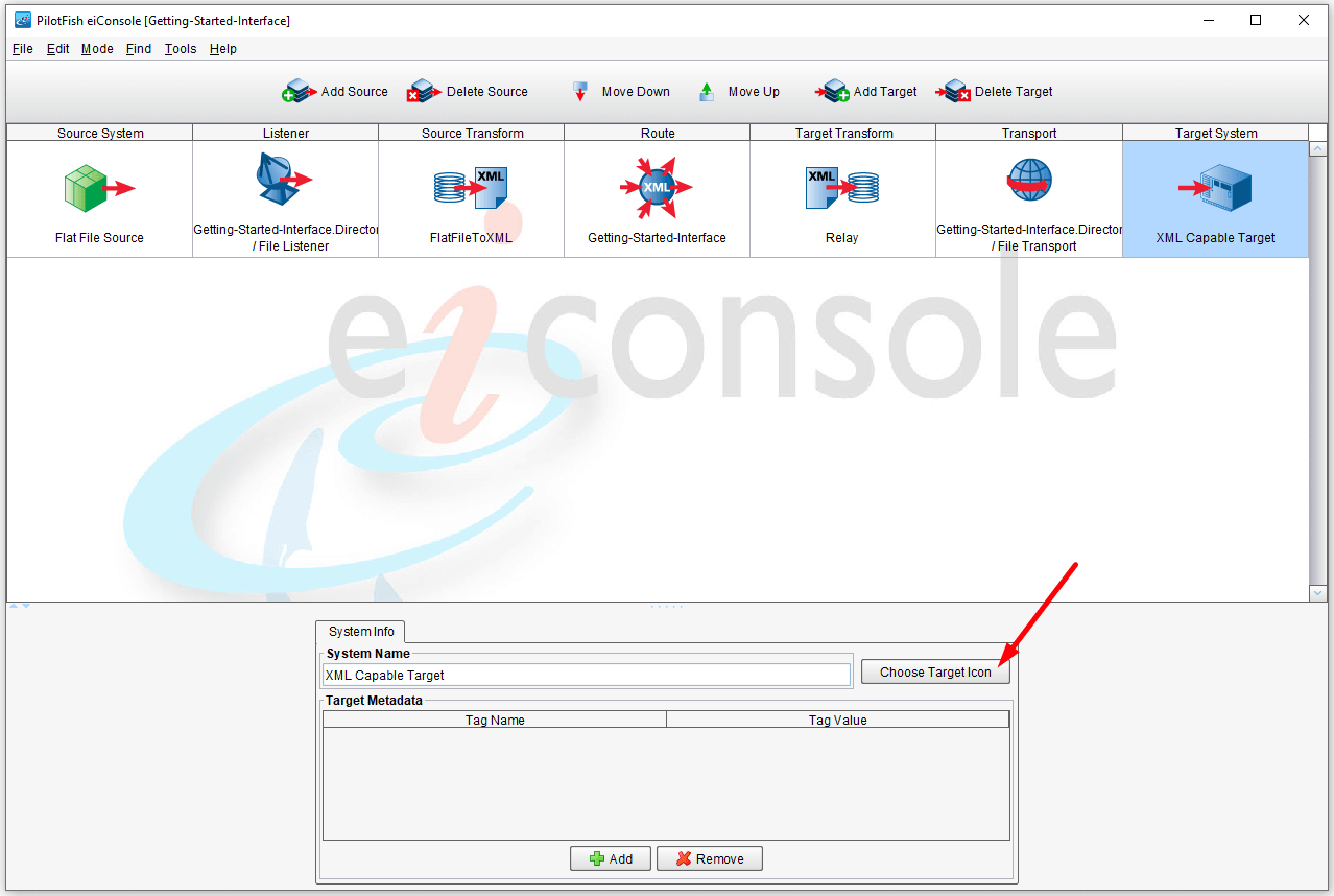 Choose Target Icon for the Route Target System Data