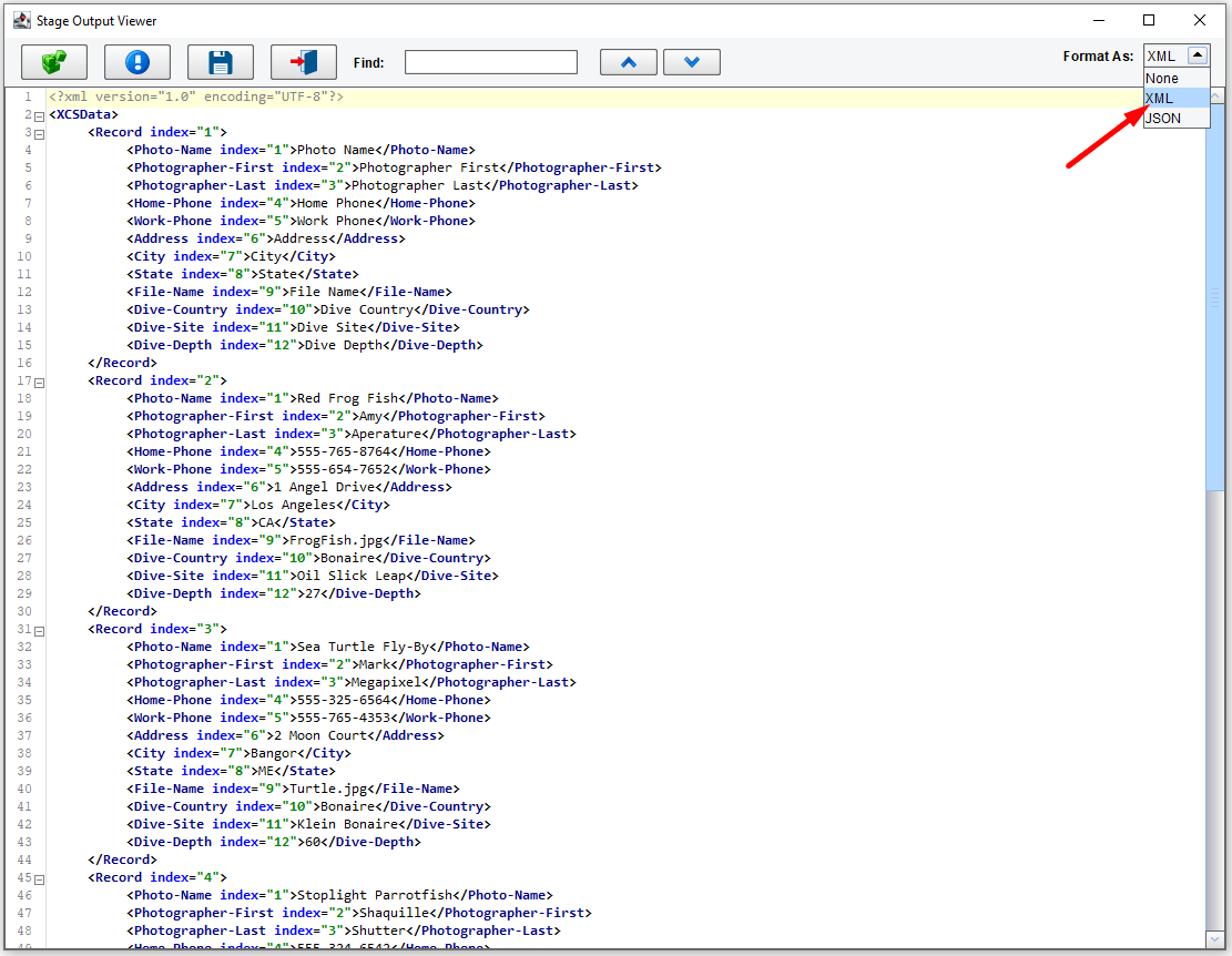 View Data in XML Format while testing messages.