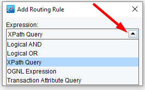 Select the Routing Rule Expression to Add, XPath Query is common.