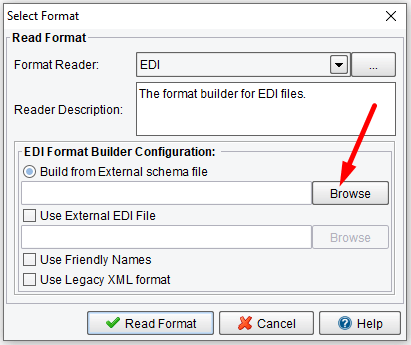 Select Build from External Schema file in the data mapper.