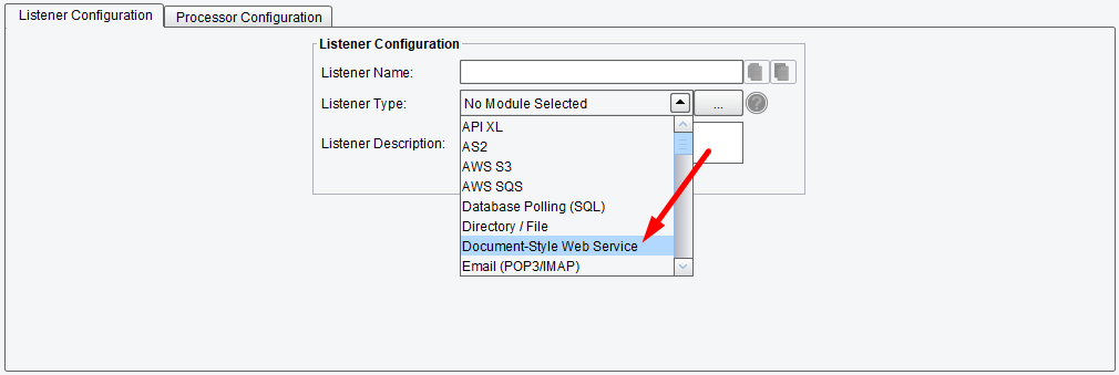 Document-Style Web Service Listener Selection in PilotFish Interface Engine