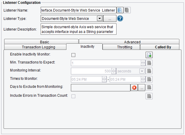 Inactivity Polling Options for Document-Style Web Service Listener in PilotFish