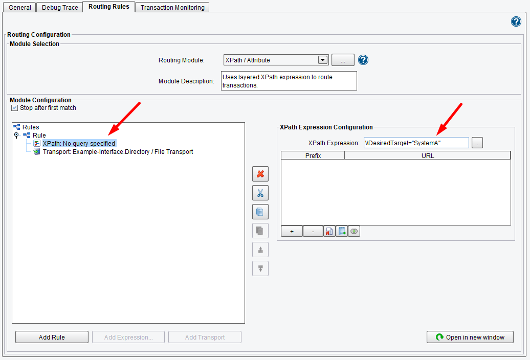 Use layered XPath expression to route transactions.