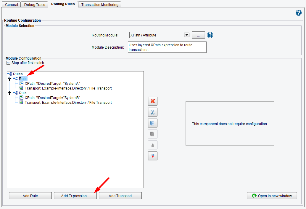 Use Boolean AND / OR statements for additional message routing rules.