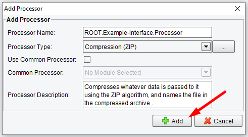 Zip Transaction Compression Processor or Connector
