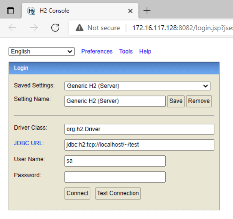 How to create H2 database