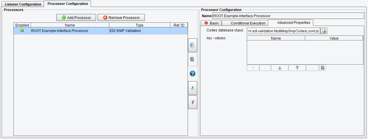 SNIP Validation Processor Advanced Configuration Options