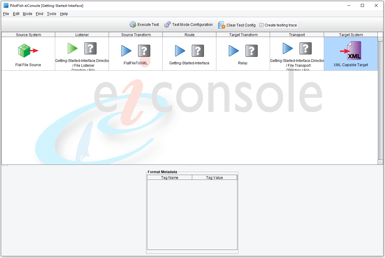 Each stage in the Route may be selected for testing and validation.