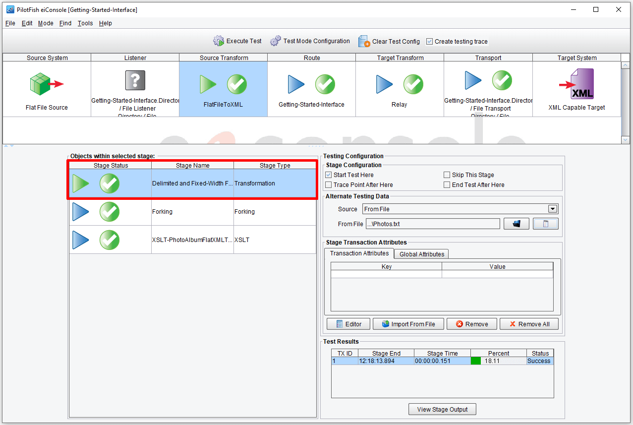 Route Interface Testing Inline Pilotfish