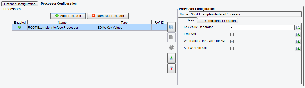 EDI to Key-Value Processor Basic Options