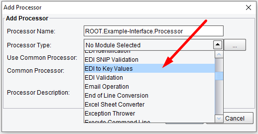 Select EDI to Key-Value Processor