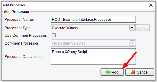 Add Execute XQuery Processor