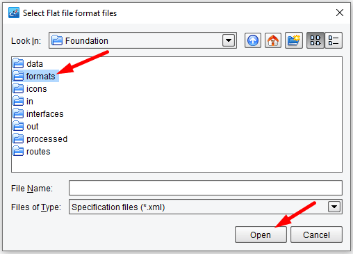 Save the source file format selected in the data mapper to the format folder.