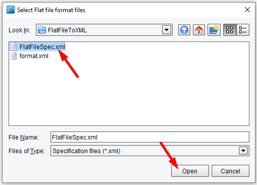 Select the format file format for the data mapper.