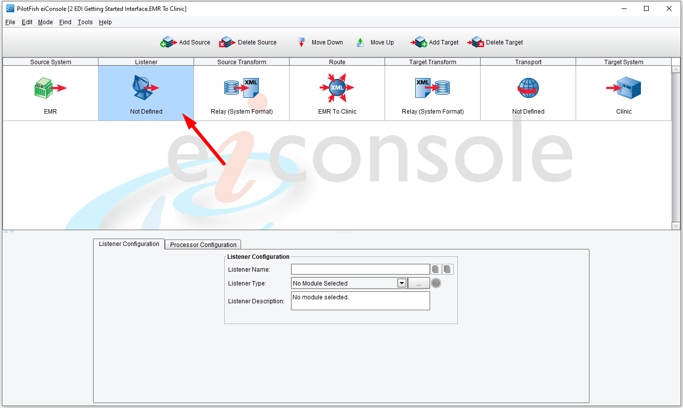 Configure the Listener stage of the EDI Route.