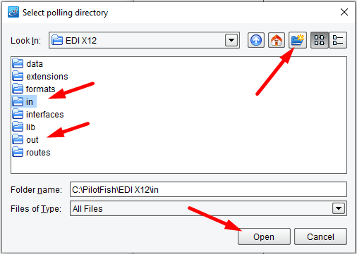 Create and select the file folder from the polling directory.