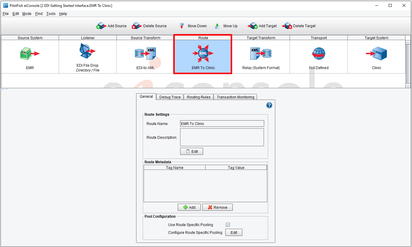 Select the EMR to Clinic Route