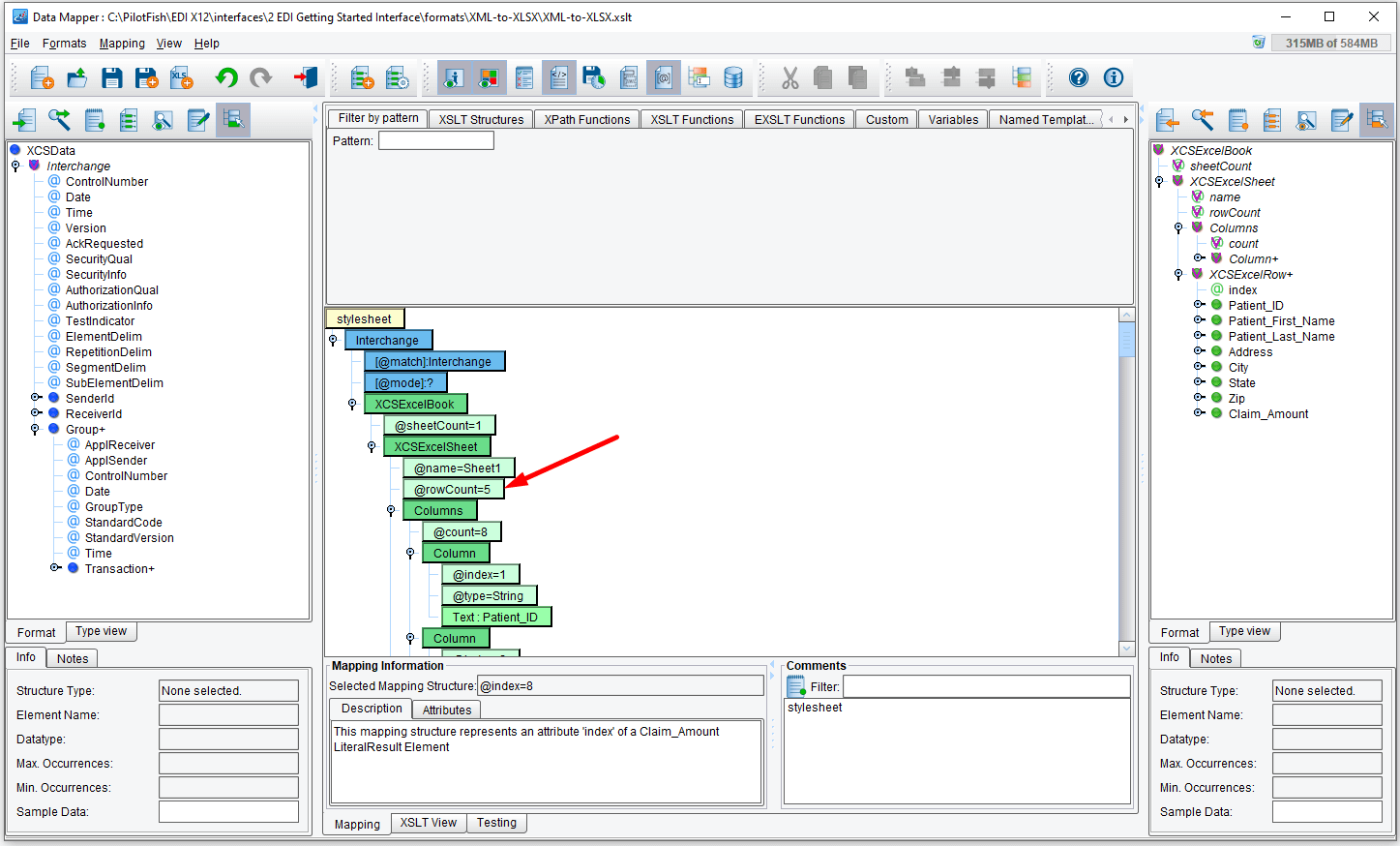 Edit the RowCount field to make it dynamic.