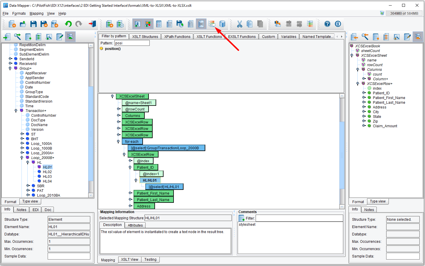 Populate the patient-id node in the data mapper.