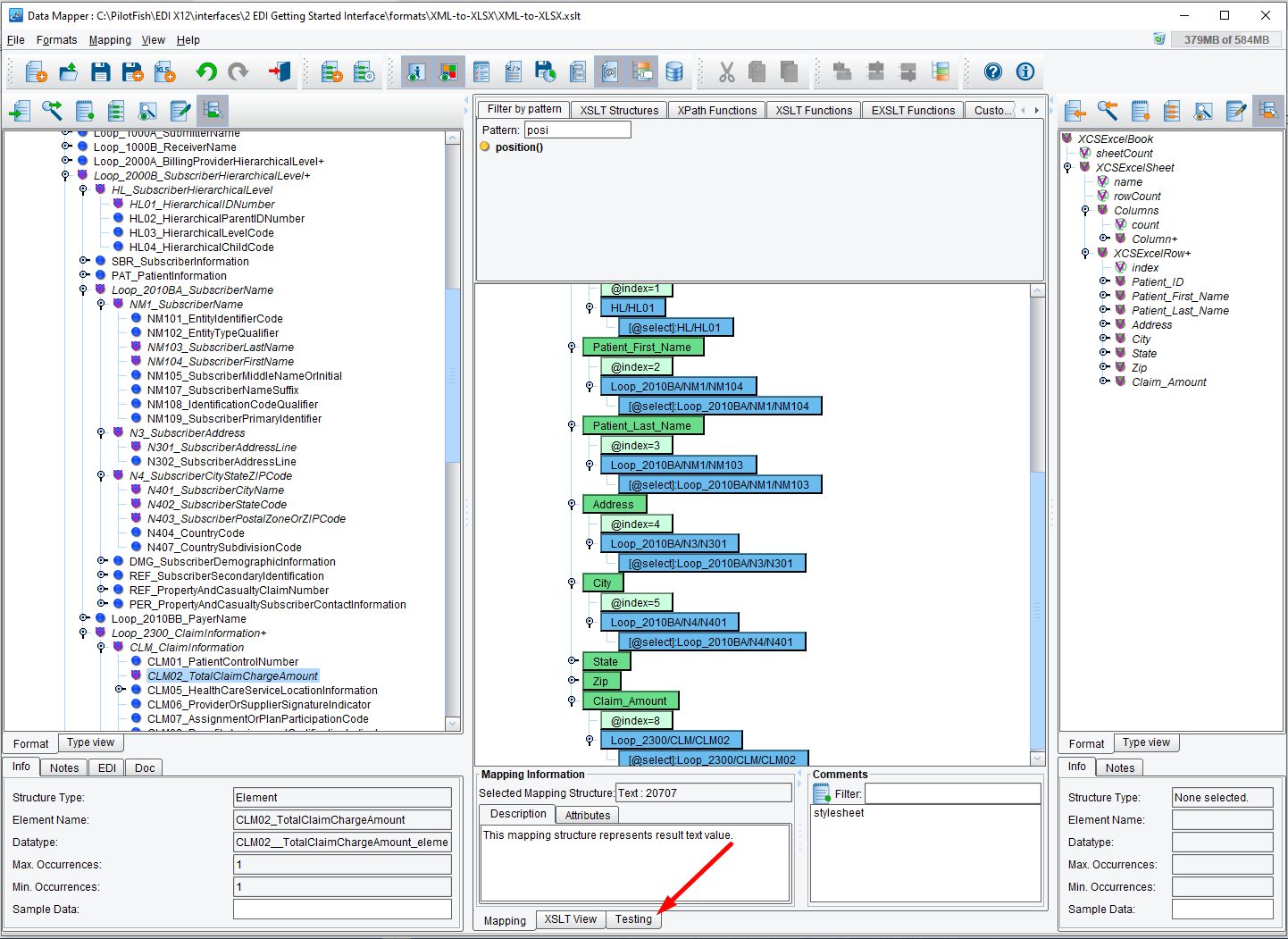 After the mapping is complete, click testing mode.