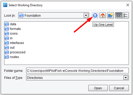 Route Working Directory Help Button Images in eiConsole