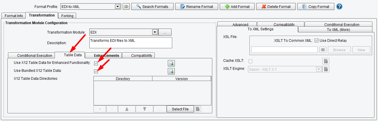 Use X12 Table Data