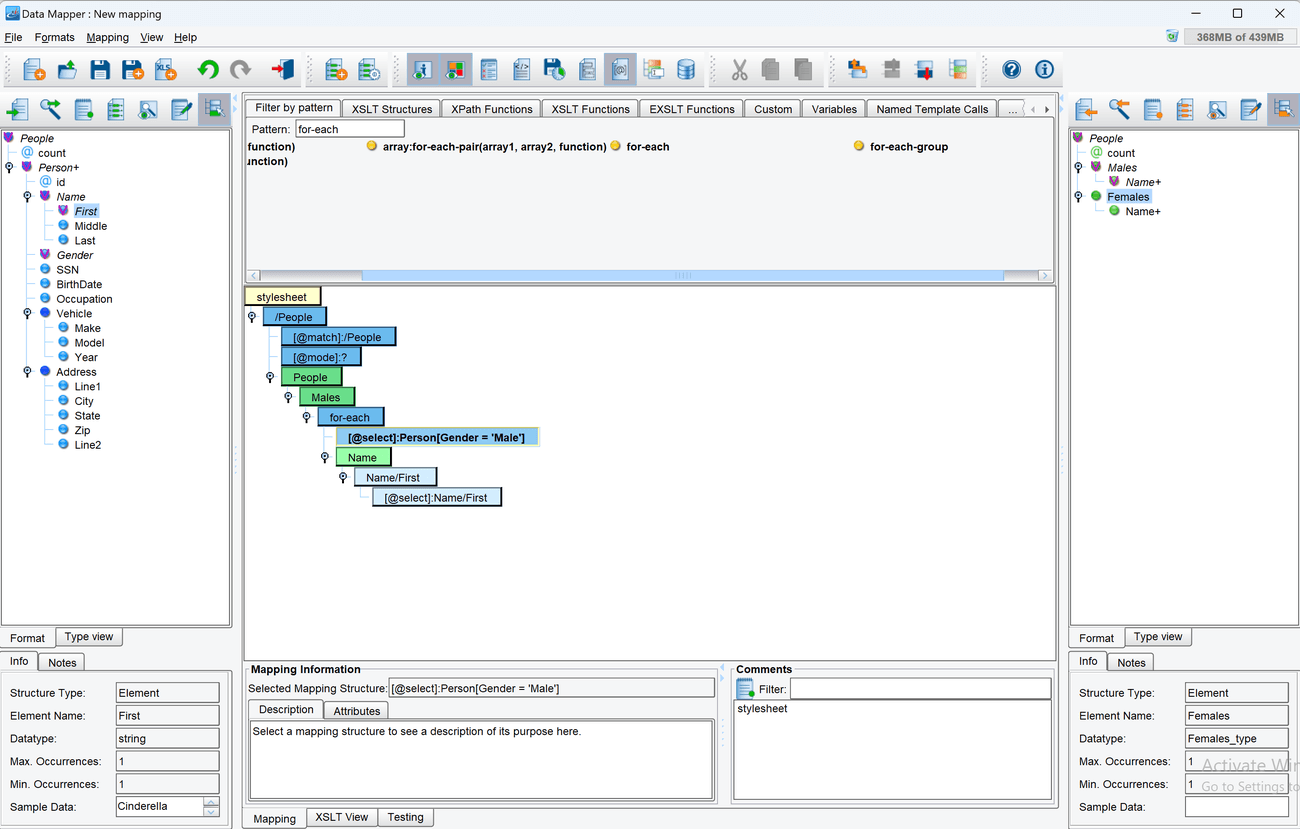 Use a Predicate to Build the Males Section