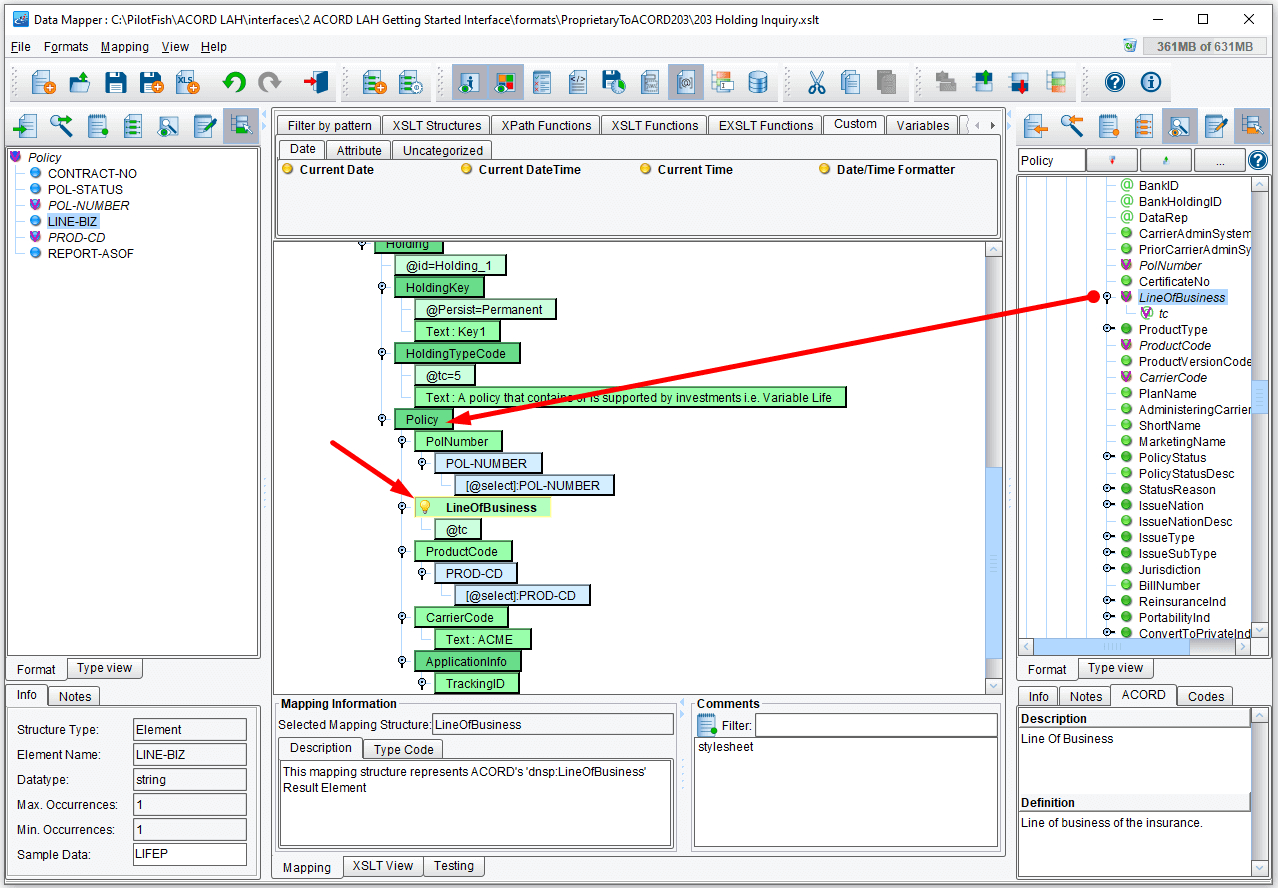 PilotFish ACORD LAH Integration Tutorial