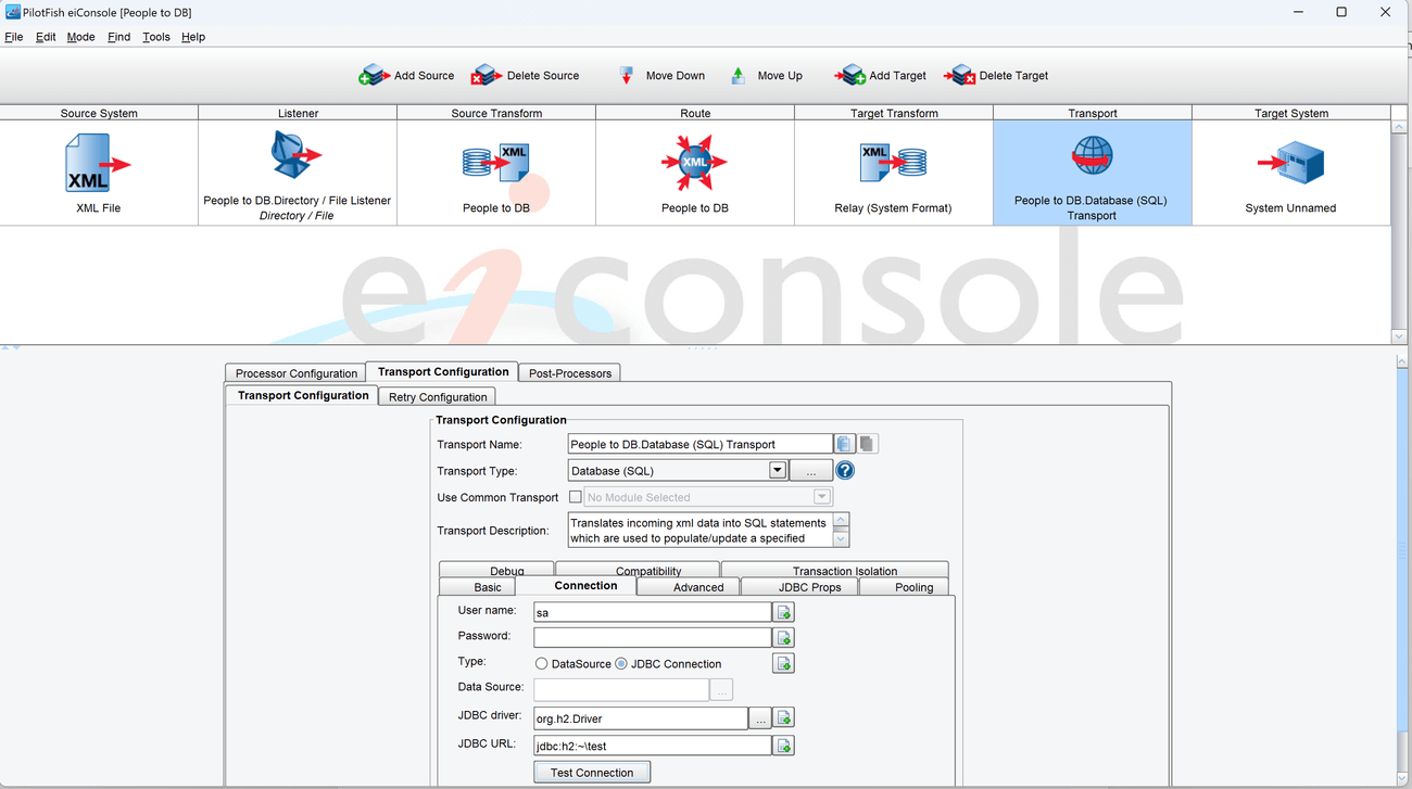 Enter in the database credentials