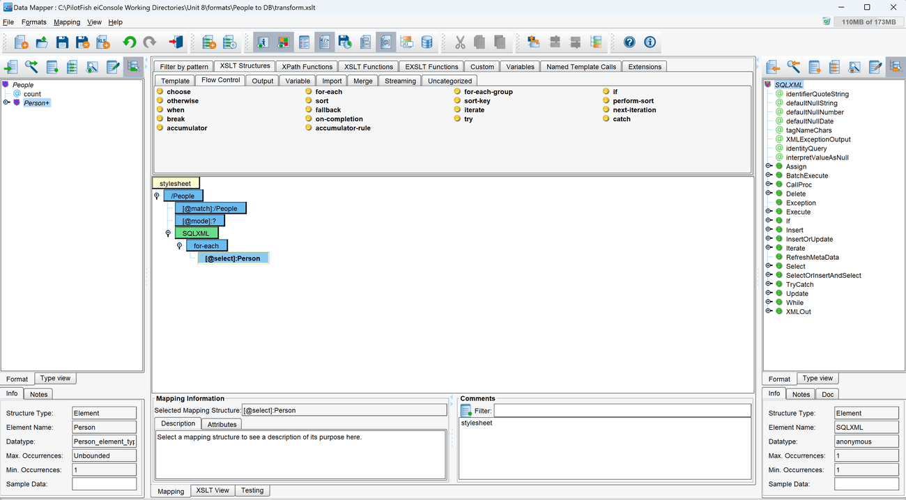 Drag nodes in the center mapping pane