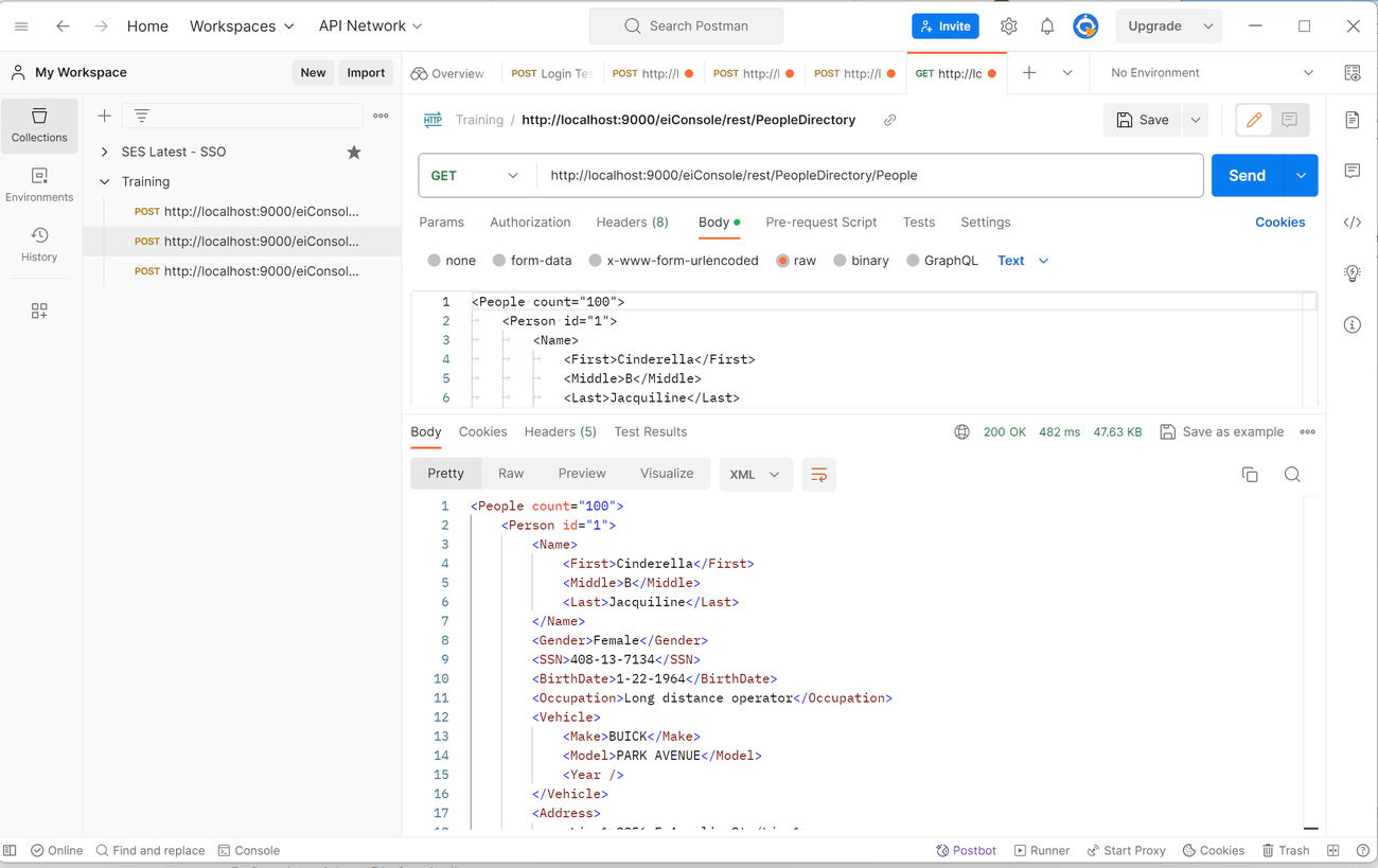 Submit a POST request while viewing the Route and data flow