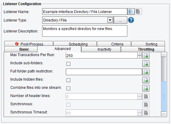 Directory Listener (Adapter) Advanced Configuration Options 