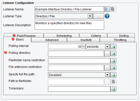 Directory Listener Basic Configuration Options in PilotFish