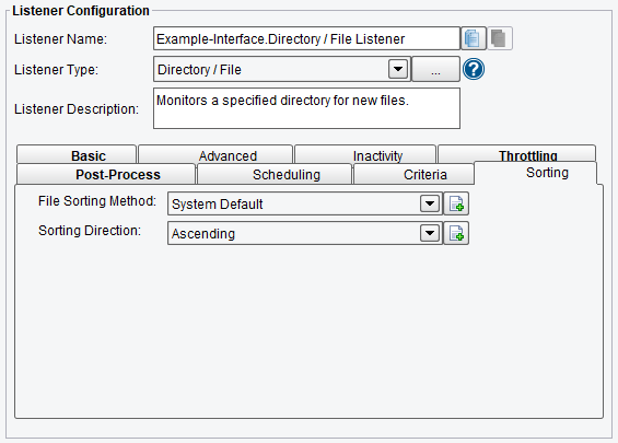 Directory Listener Sorting Options in PilotFish Integration Engine