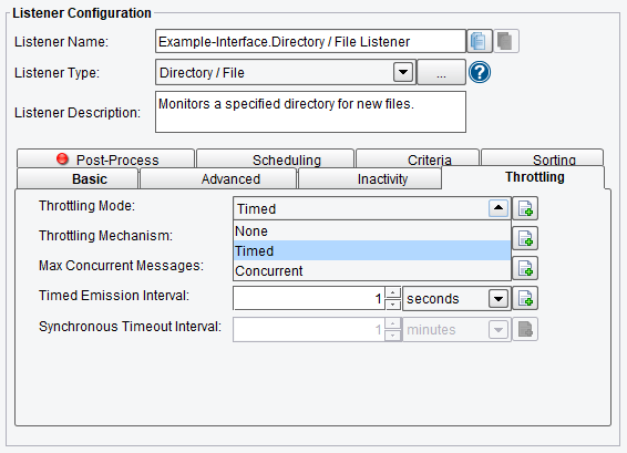 Directory/File Listener Throttling Mode Selections