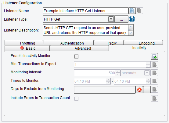 HTTP GET Listener or Adapter Inactivity Configuration Options in PilotFish Engine