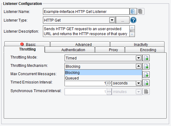 Throttling Configuration Options for HTTP GET Adapter or Listener in PilotFish Integration Engine