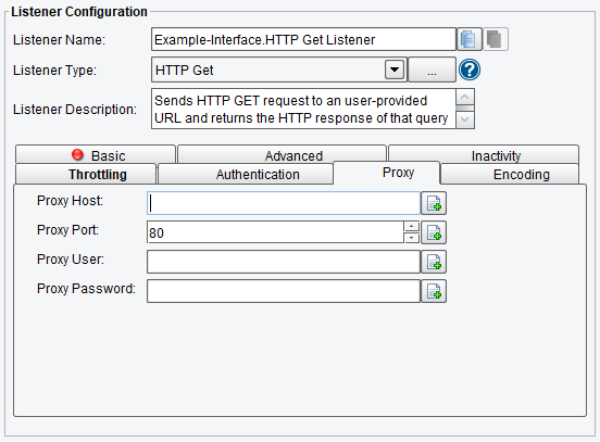 Proxy HTTP GET Listener Configuration Options in PilotFish Engine