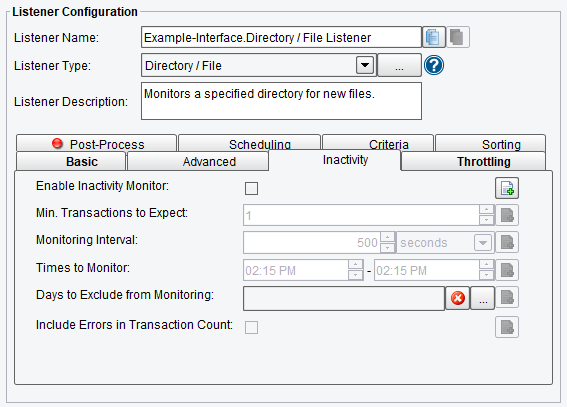 Inactivity Polling Options for Directory Listener in PilotFish