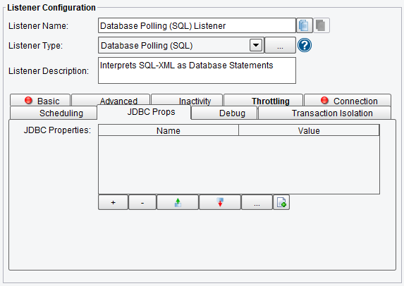 JDBC Properties for Listener Configuration in PilotFish