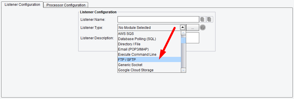 FTP/SFTP Listener Configuration in PilotFish Middleware